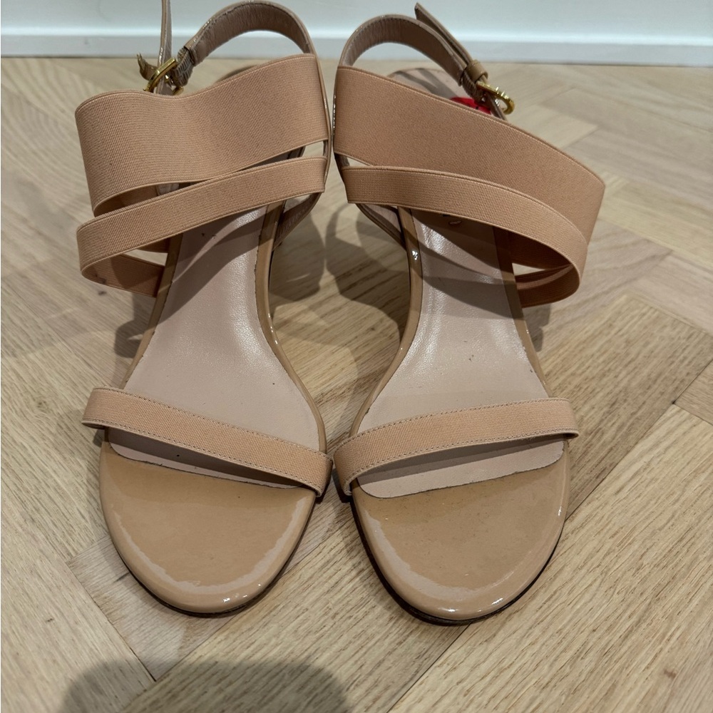 Stuart Weitzman Tan Heels with Ankle Strap